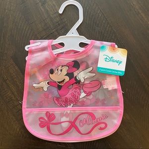 Minnie Mouse Crumb Catcher Bibs - 2 Pack